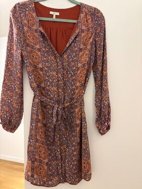 Joie XS Paisley Boho Pink & Purple Silk Dress